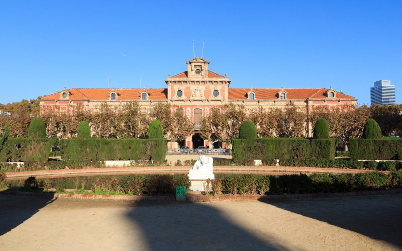 Parliament of Catalonia and Desolation sculpture, Parc de la Ciutadella in Barcelona